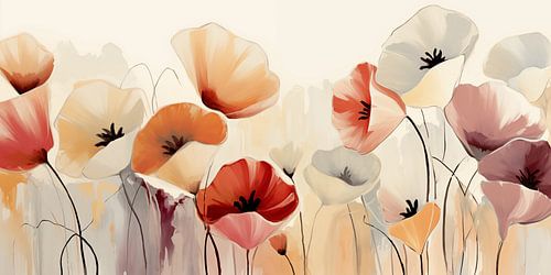 Klaprozen in zachte kleuren van Bert Nijholt