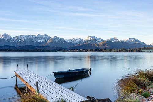 Zonsopkomst bij de Hopfensee, Duitsland