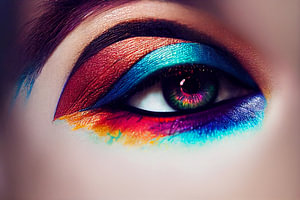 Augen einer Frau mit Farbe bemalt Illustration
