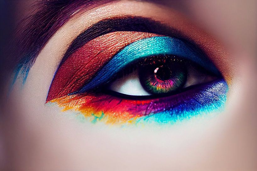 Augen einer Frau mit Farbe bemalt Illustration von Animaflora PicsStock