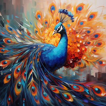 Peacock in color by The Xclusive Art