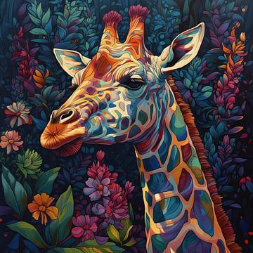  Girafe n° 02 en couleur sur Tableaux ARTEO