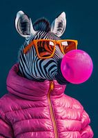 Stilvolles Zebra: Pop-Art-Seifenblasen-Spaß