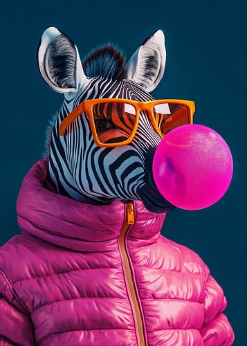 Stylish Zebra: Pop Art Bubble Fun