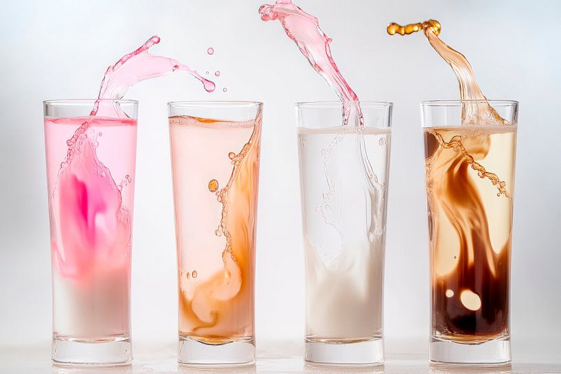 Farbige Spritzer in Gläsern – Frisch und lebendig von Poster Art Shop