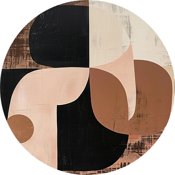 Abstracte Personen omhelzen in Natuurlijke Tinten van Thea