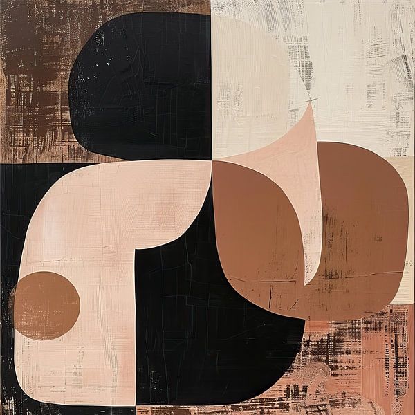 Abstract Persons Embracing in Natural Shades by Thea