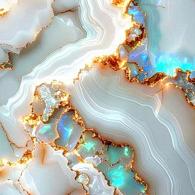 Marmor mit Opal und Goldadern – Triptychon A von AidasignArt