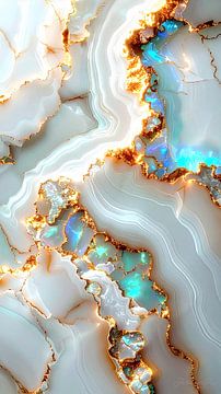 Marmor mit Opal und Goldadern – Triptychon A