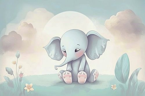 Kleiner Elefant im Gras