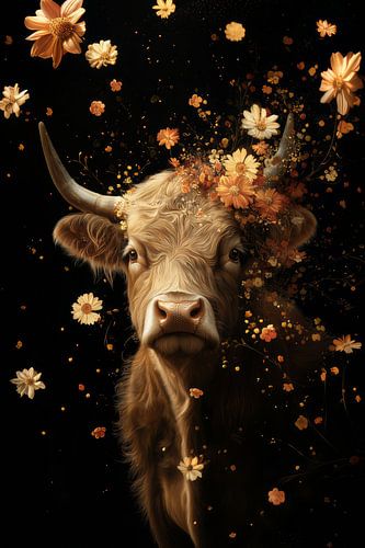 Goldene blühende Schönheit - Kuh in weichem Licht