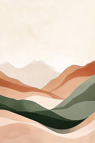 Bergcontouren in Aarde tinten