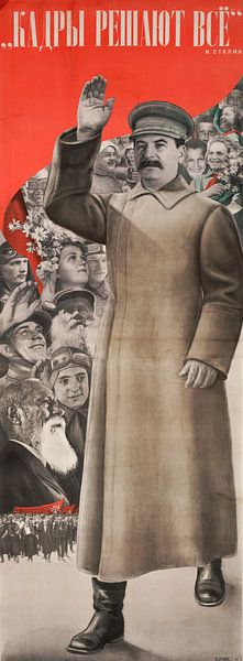 gustav klutsis, kaders beslissen alles, 1936, lithografie van Atelier Liesjes
