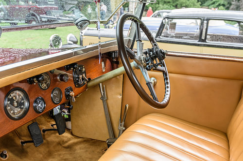 Interieur van een Rolls-Royce 40/50pk Phantom I Regent Convertible Coupé klassieke auto