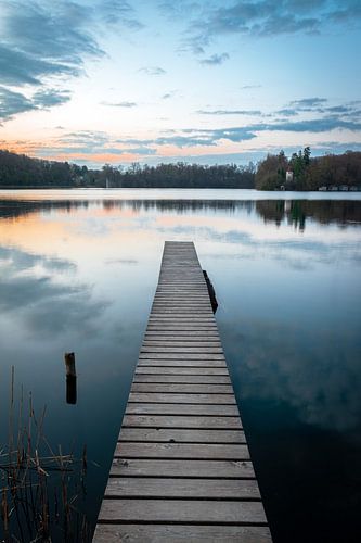 De vijver bij zonsopgang