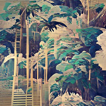tropisch woud nr 3-A - UKIYO-e van Pia Schneider