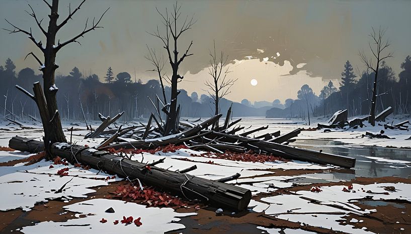 winters rivierlandschap van Nick Wendt