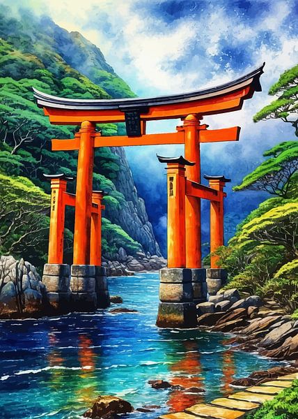 Japanische Insel Torii-Tor von MIROKKU