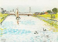 Canal with sailing ship by Jan Toorop
