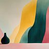 Des vases et un panorama en arrière-plan aux couleurs douces et variées sur TheXclusive Art