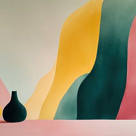 Vases against a soft, colourful panoramic backdrop by TheXclusive Art