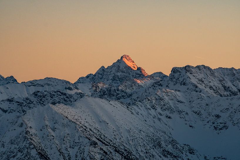 Hochvogel en hiver au coucher du soleil par Leo Schindzielorz