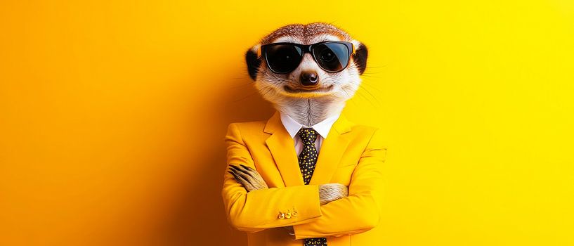 Suricate stylé en costume - Amusant par Poster Art Shop