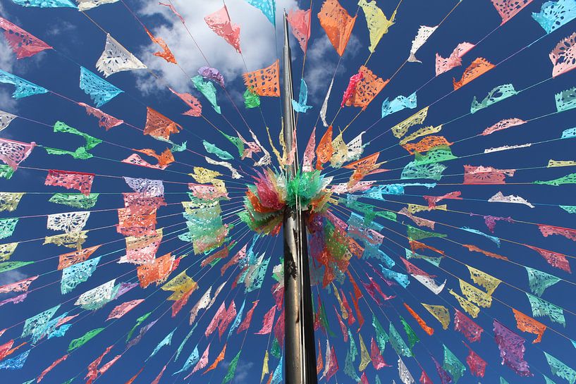 Flags during a festival in Mexico by Berg Photostore