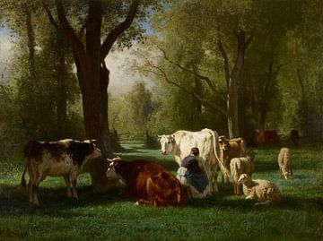 Landschap met vee en schapen, Constant Troyon