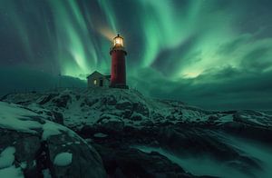 Nachthimmel leuchtet in Norwegen