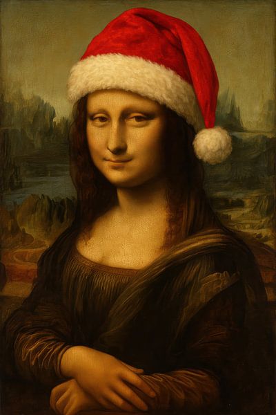 Mona Lisa Weihnachten von Poster Art Shop