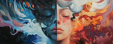 Vrouwensurrealisme van Abstract Schilderij