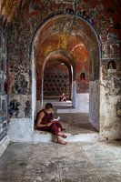 Teaching monks at monastery in Nyaung Shwe near Inle in Myanmar. 