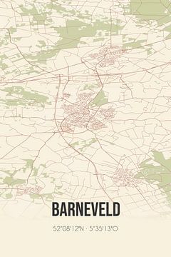 Vintage landkaart van Barneveld (Gelderland) van MijnStadsPoster