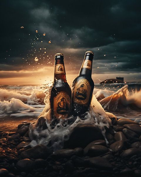 Zonsondergang aan zee van fernlichtsicht