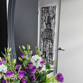 Photo de nos clients: Martinitoren Groningen noir et blanc par Janet Edens, sur toile