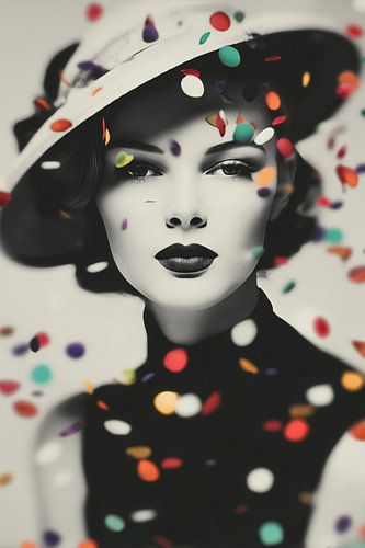 Het leven is als confetti | ingekleurd SW-portret