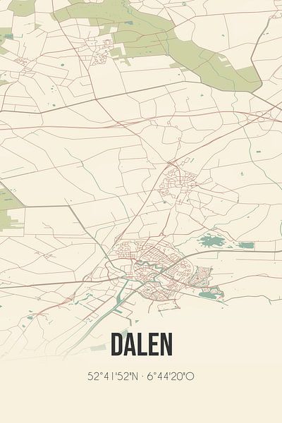 Vintage map of Dalen (Drenthe) by Prints of Place