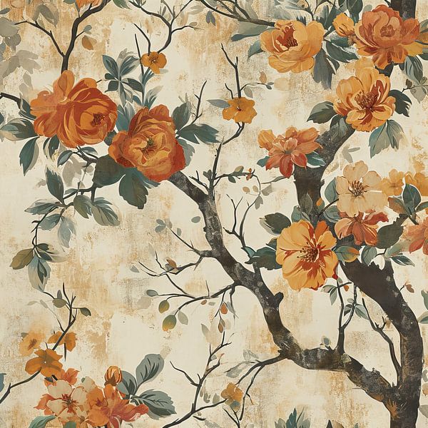 Terracotta Floral Splendour | Botanical Art by Wonderful Art