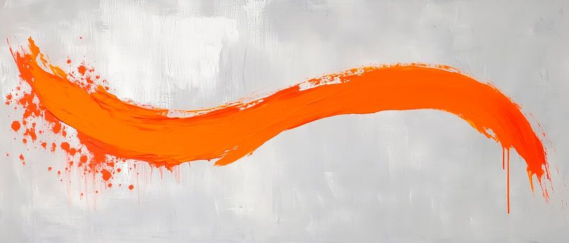 Dynamischer orangefarbener Pinselstrich von Poster Art Shop