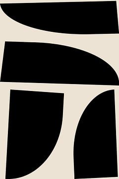 Schwarze Formen. Retro-Stil minimalistische Kunst VI von Dina Dankers