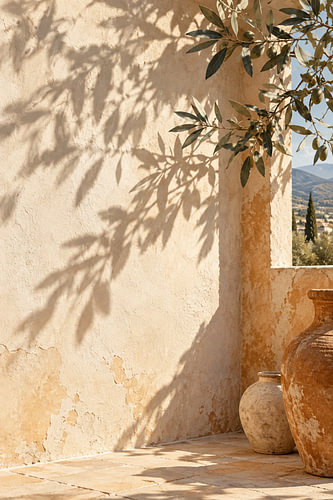 Mediterranean Sun & Shadow – Mur d’oliviers