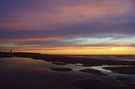 Coucher de soleil sur la plage par Michel van Kooten Aperçu