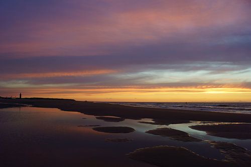 Zonsondergang op het strand