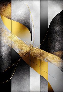 Abstract goud en zwart van Bert Nijholt