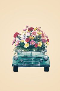 Retro car with flowers van Dreamy Faces