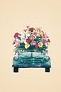 Retro Car With Flowers von Dreamy Faces Miniaturansicht
