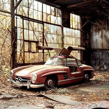 Verloren plaats Mercedes 300 SL Gullwing deuren rode Hall Garage van gm_designs