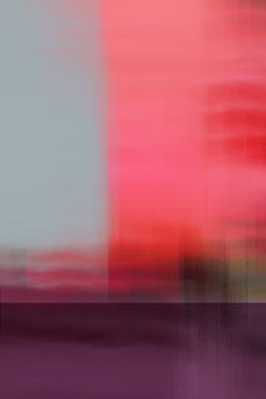 Moderne abstracte kleurrijke neon kunst in rood, grijs, paars van Dina Dankers