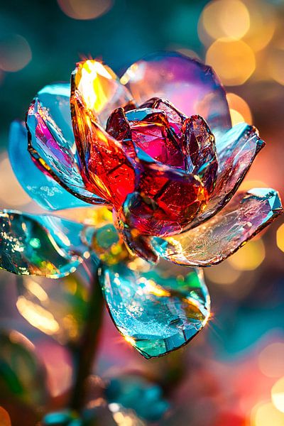 Kleurrijke kristallen roos reflecties van Art & Soul Creations